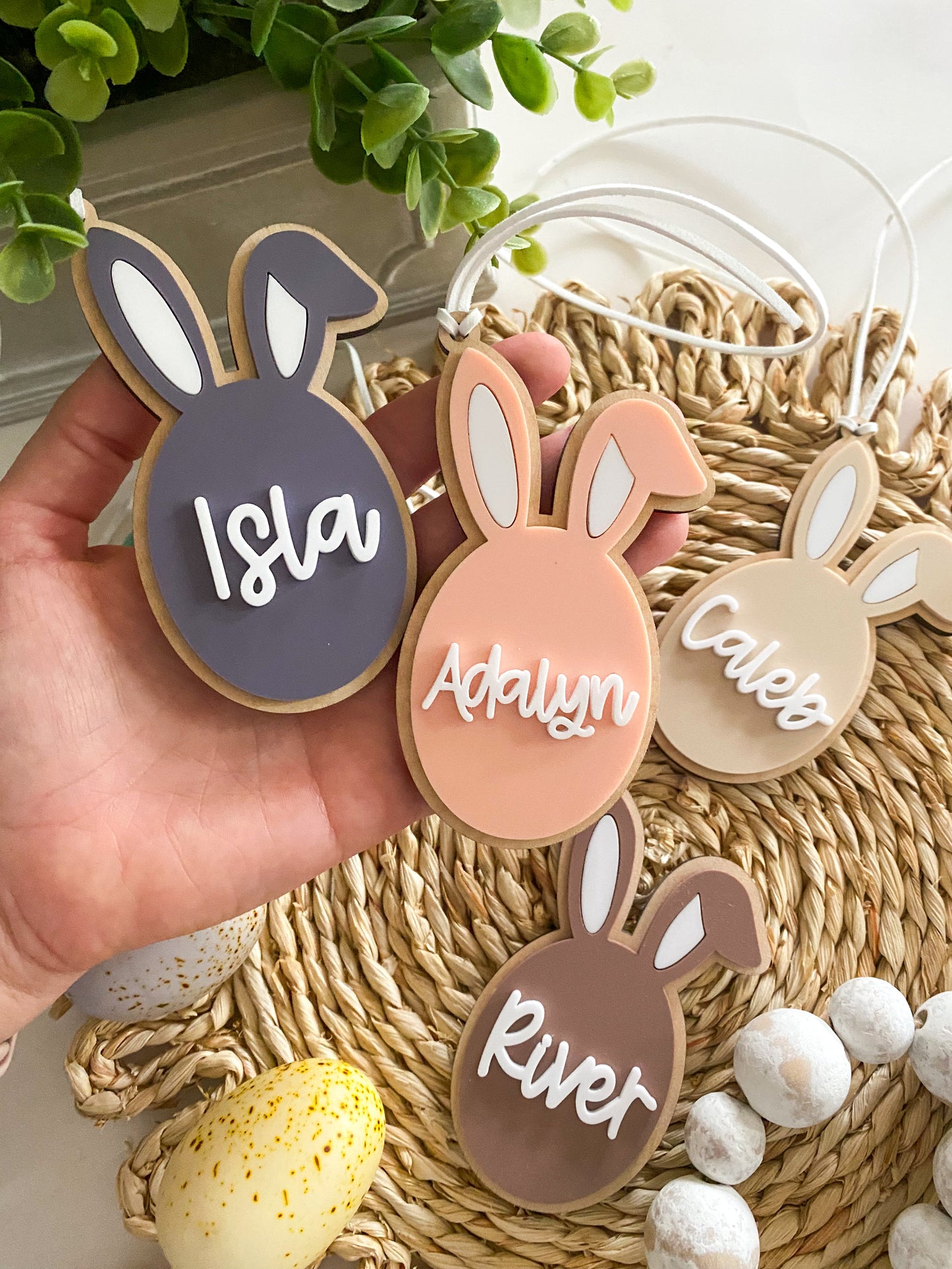Custom Easter Bunny Ear Egg Tag