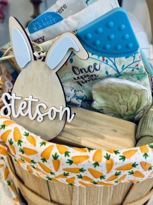 Easter Bunny Ear Egg Basket Tag