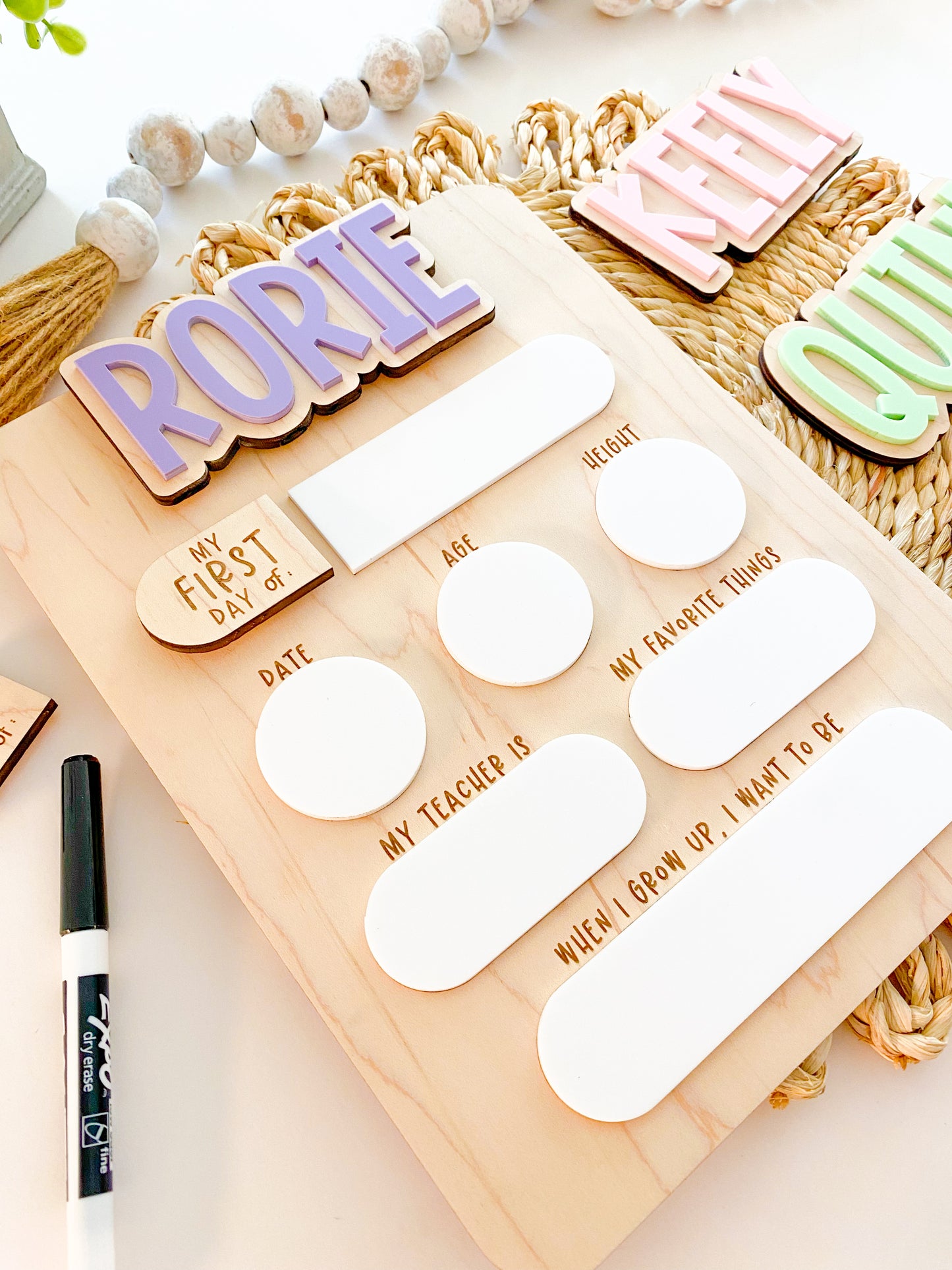 Large Personalized Interchangeable First & Last Day of School Sign