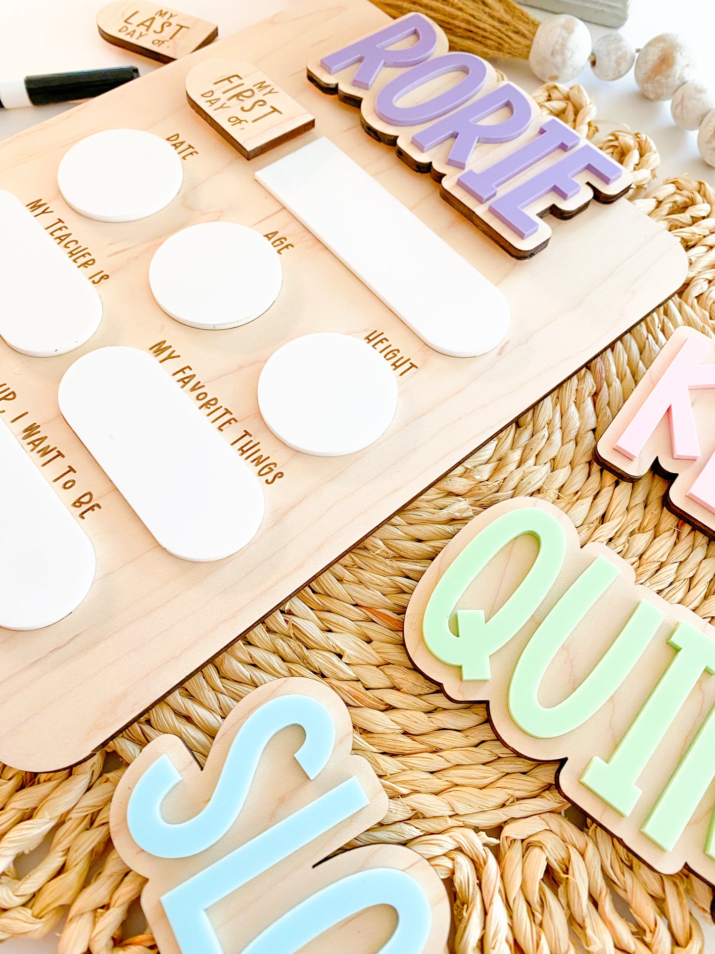 Large Personalized Interchangeable First & Last Day of School Sign