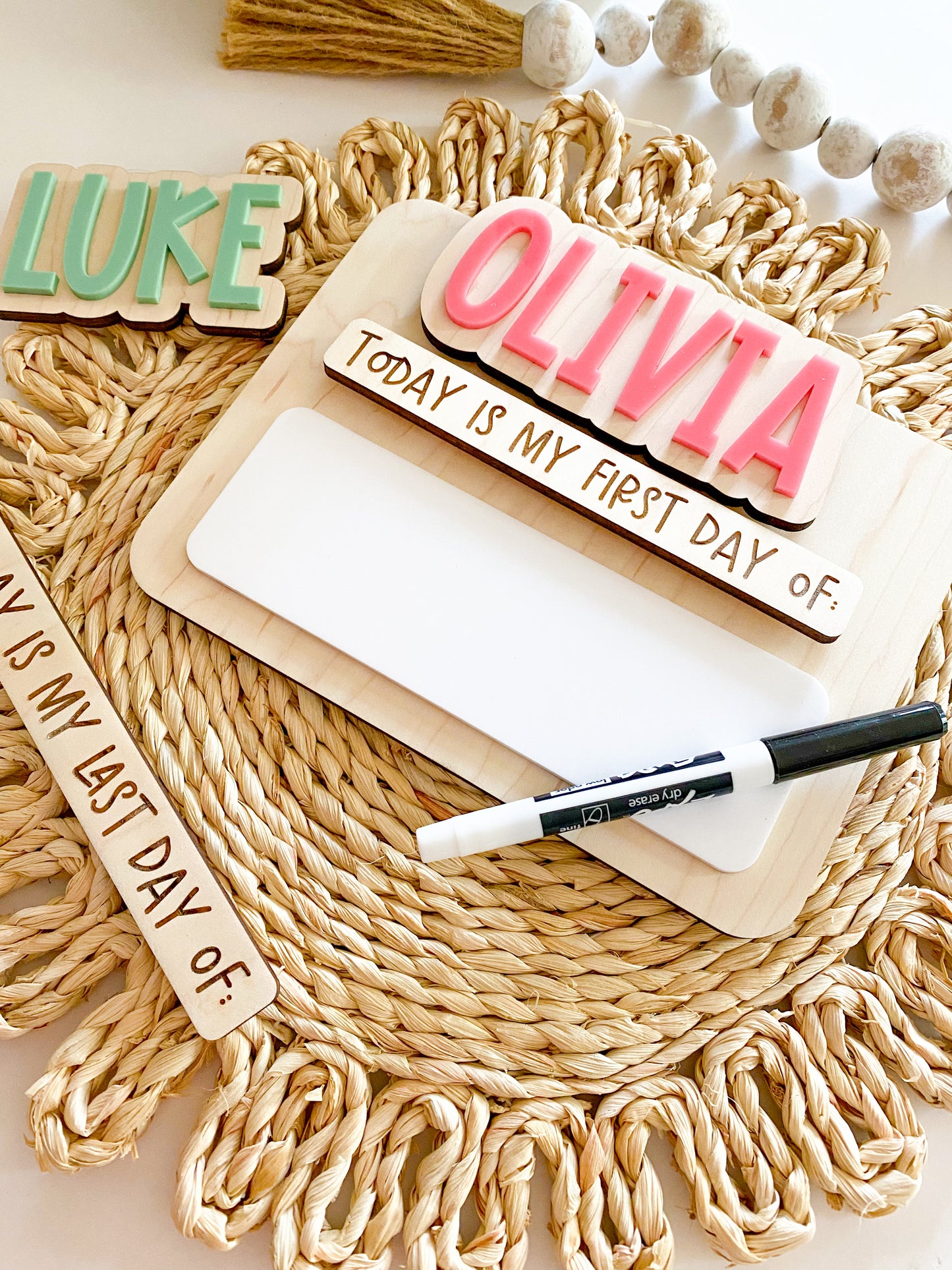 Personalized Small Interchangeable First & Last Day of School Sign