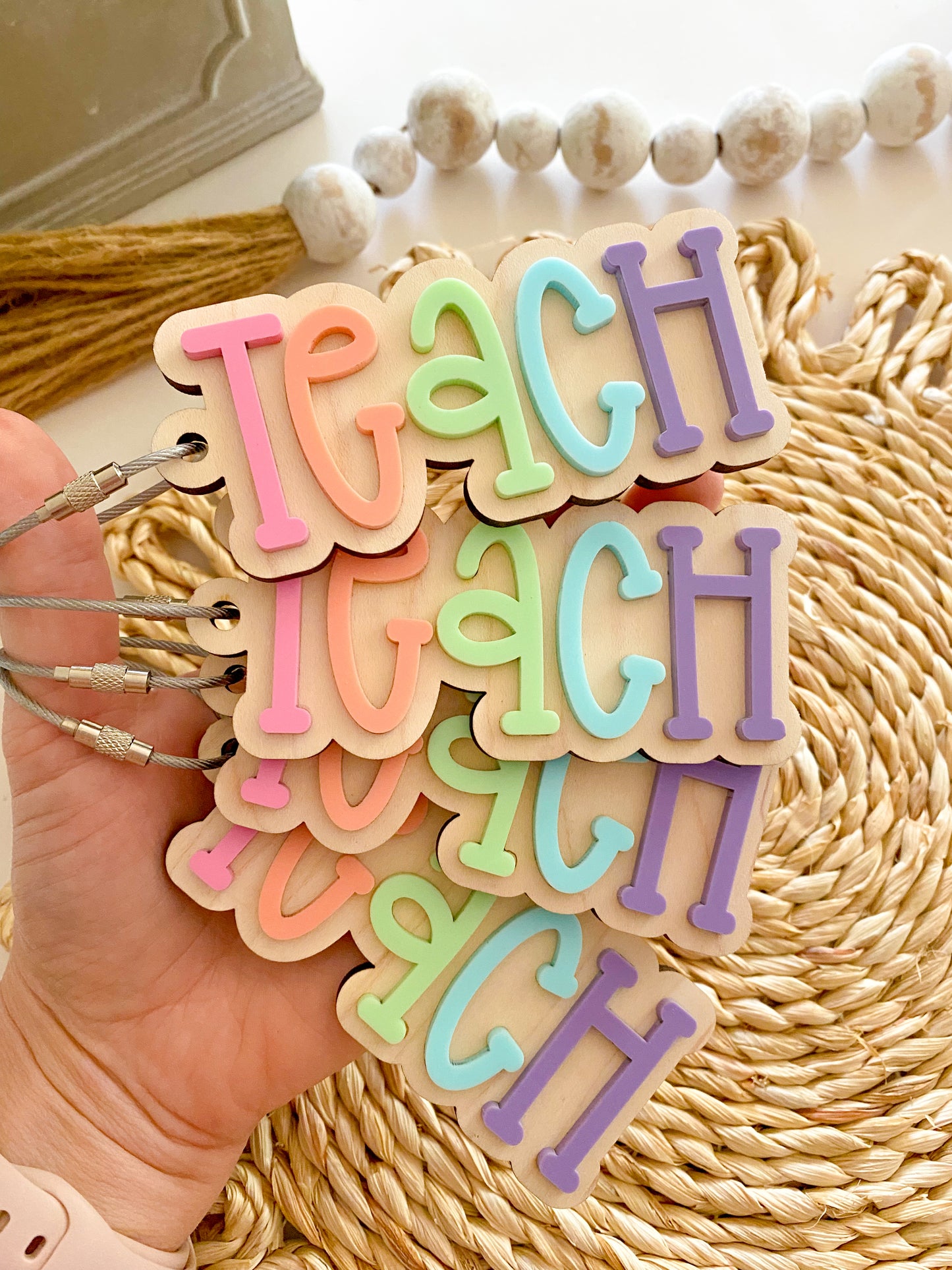 Teach Rainbow Keychain