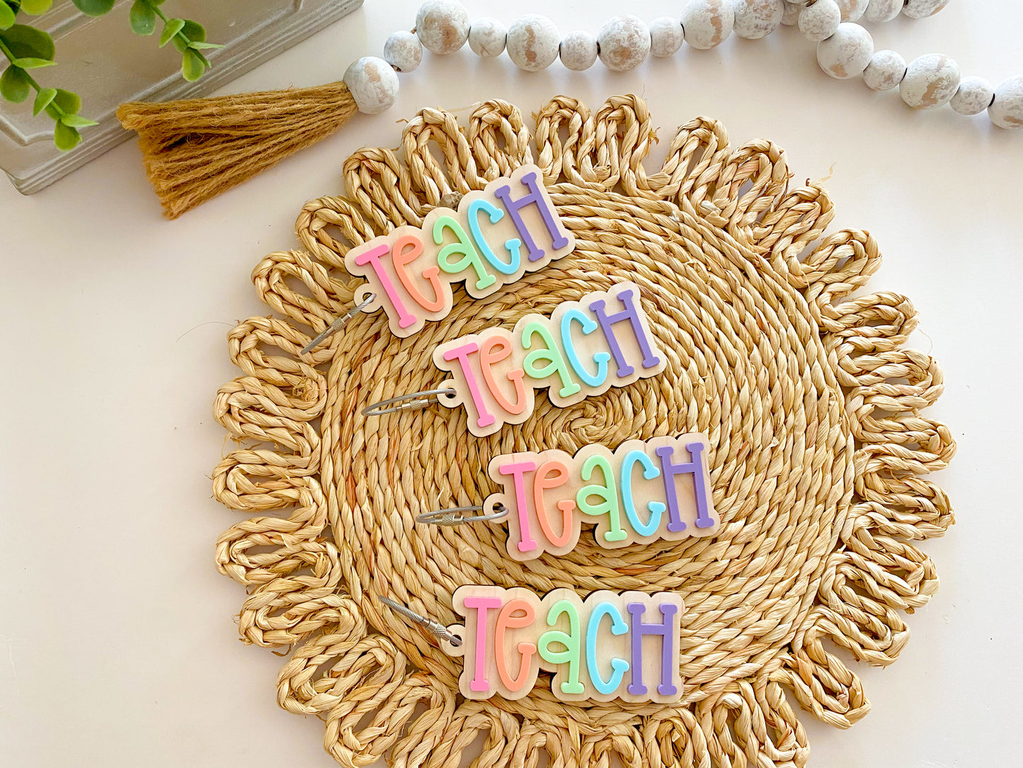 Teach Rainbow Keychain