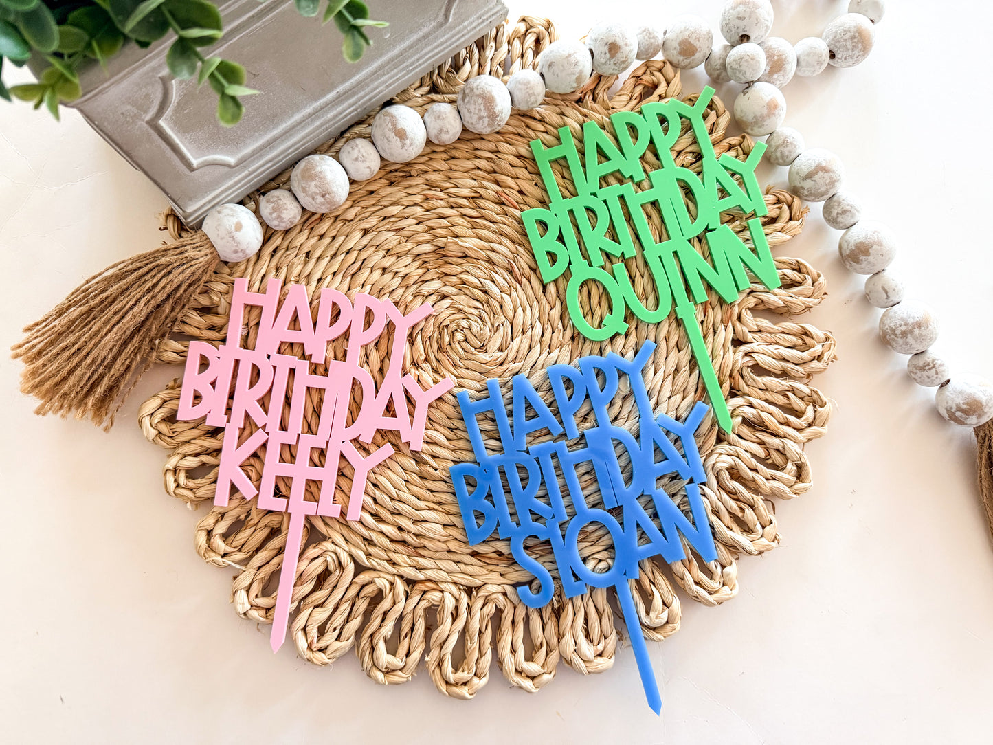 Personalized Happy Birthday Cake Topper