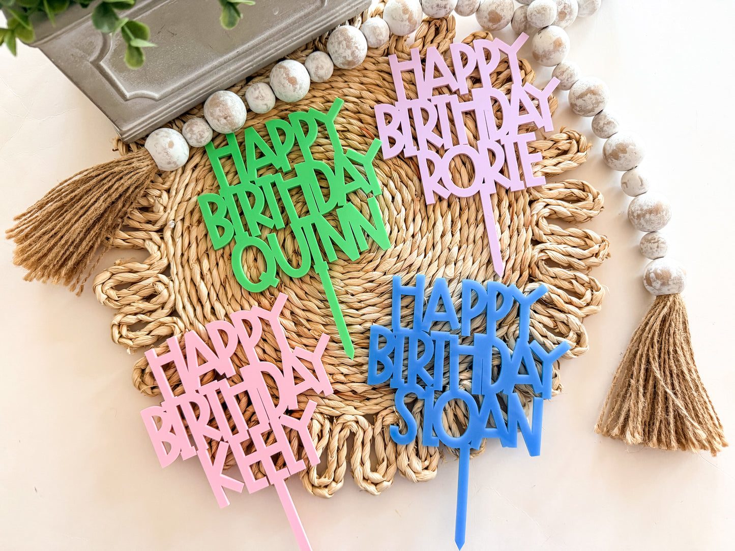 Personalized Happy Birthday Cake Topper