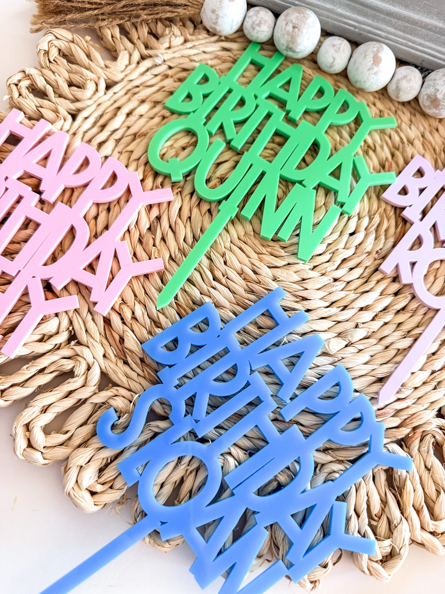 Personalized Happy Birthday Cake Topper