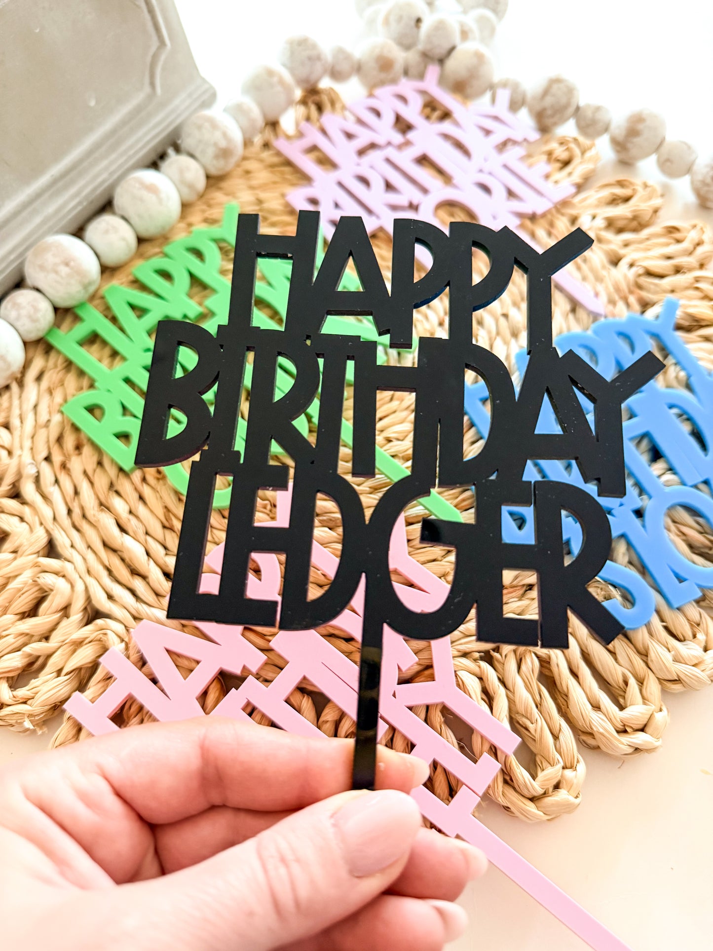 Personalized Happy Birthday Cake Topper
