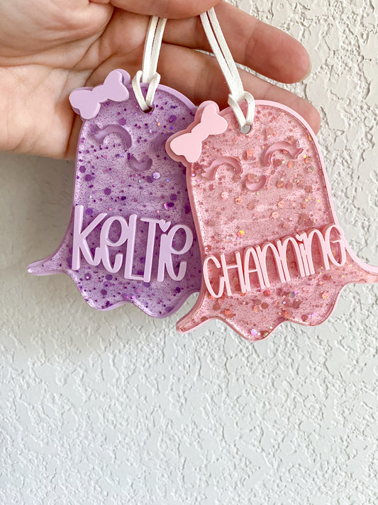 Glitter Ghost Halloween Tag