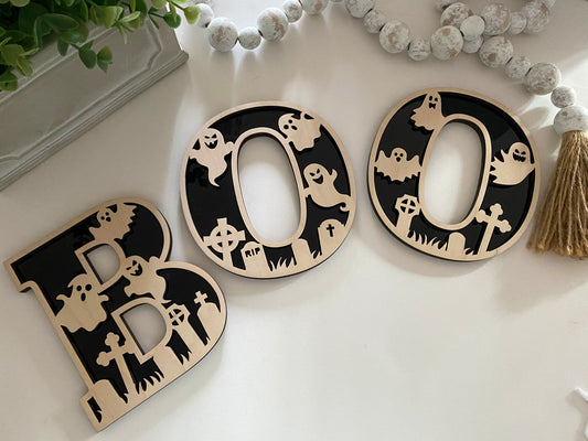 BOO decor letters