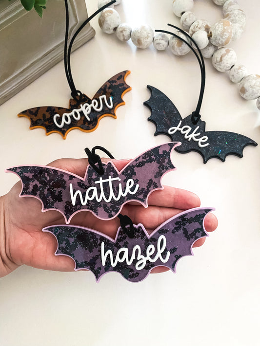 Sparkly Bat Halloween Tag