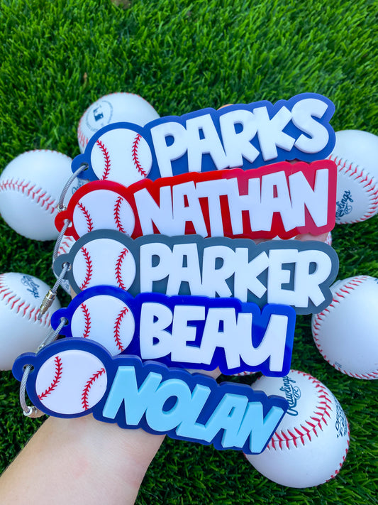 Custom Baseball Name Keychains