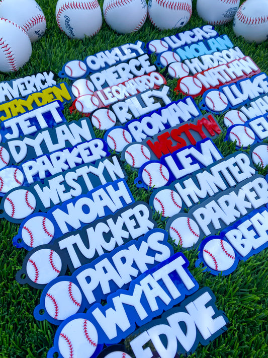 Custom Baseball Name Keychains