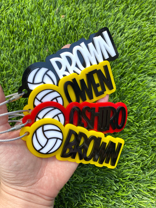 Custom Volleyball Name Keychains