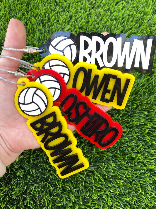 Custom Volleyball Name Keychains