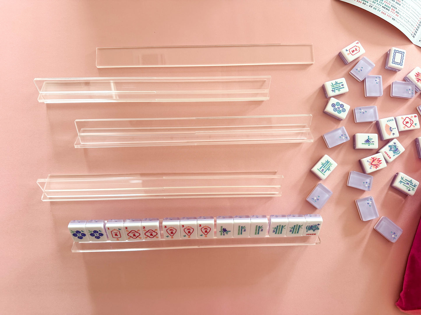 Mahjong Travel Rack Set