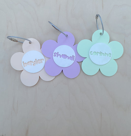 Personalized Acrylic Flower Keychain