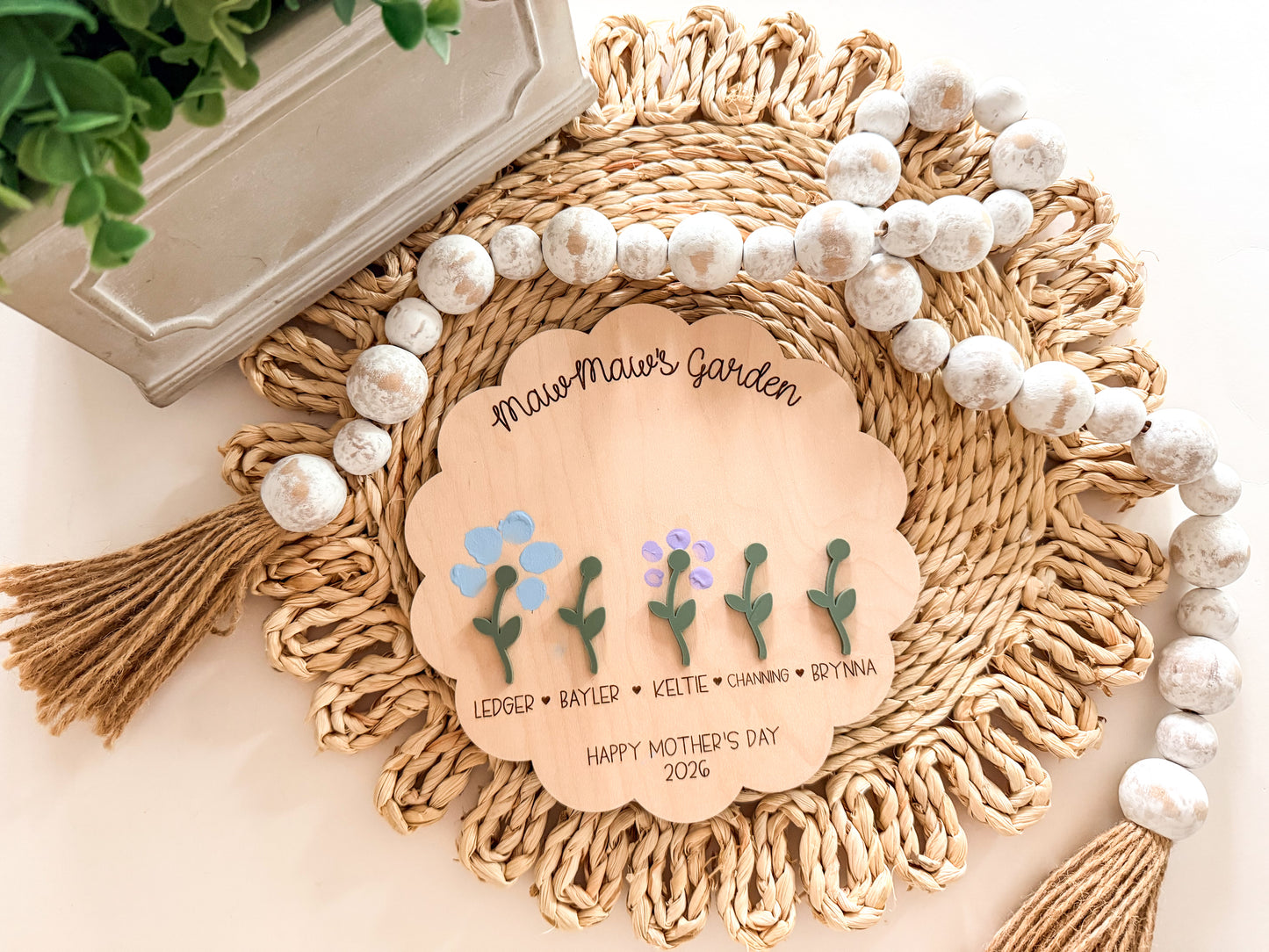 DIY Flower Fingerprint Sign