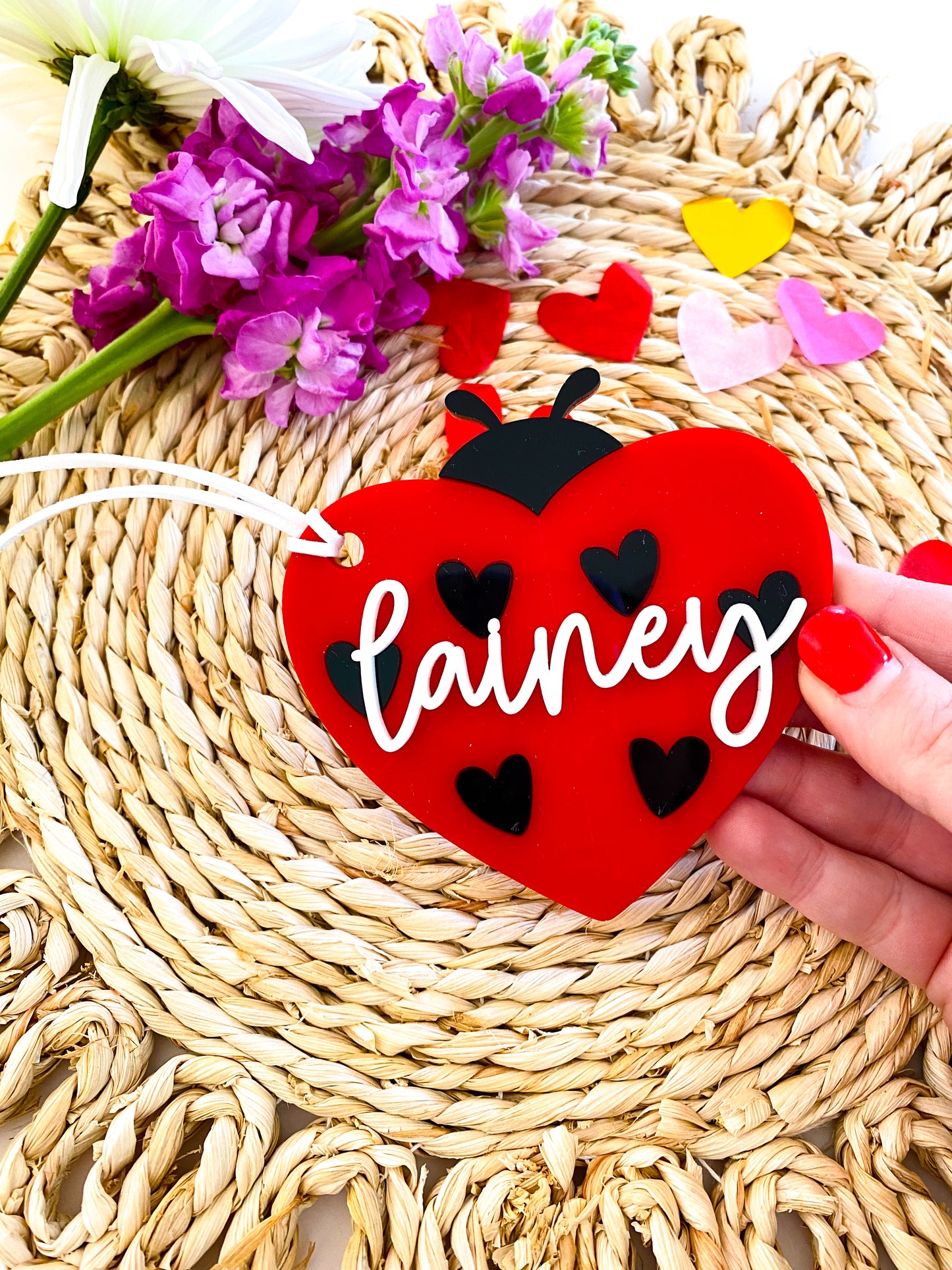 Ladybug Heart Valentine Tag