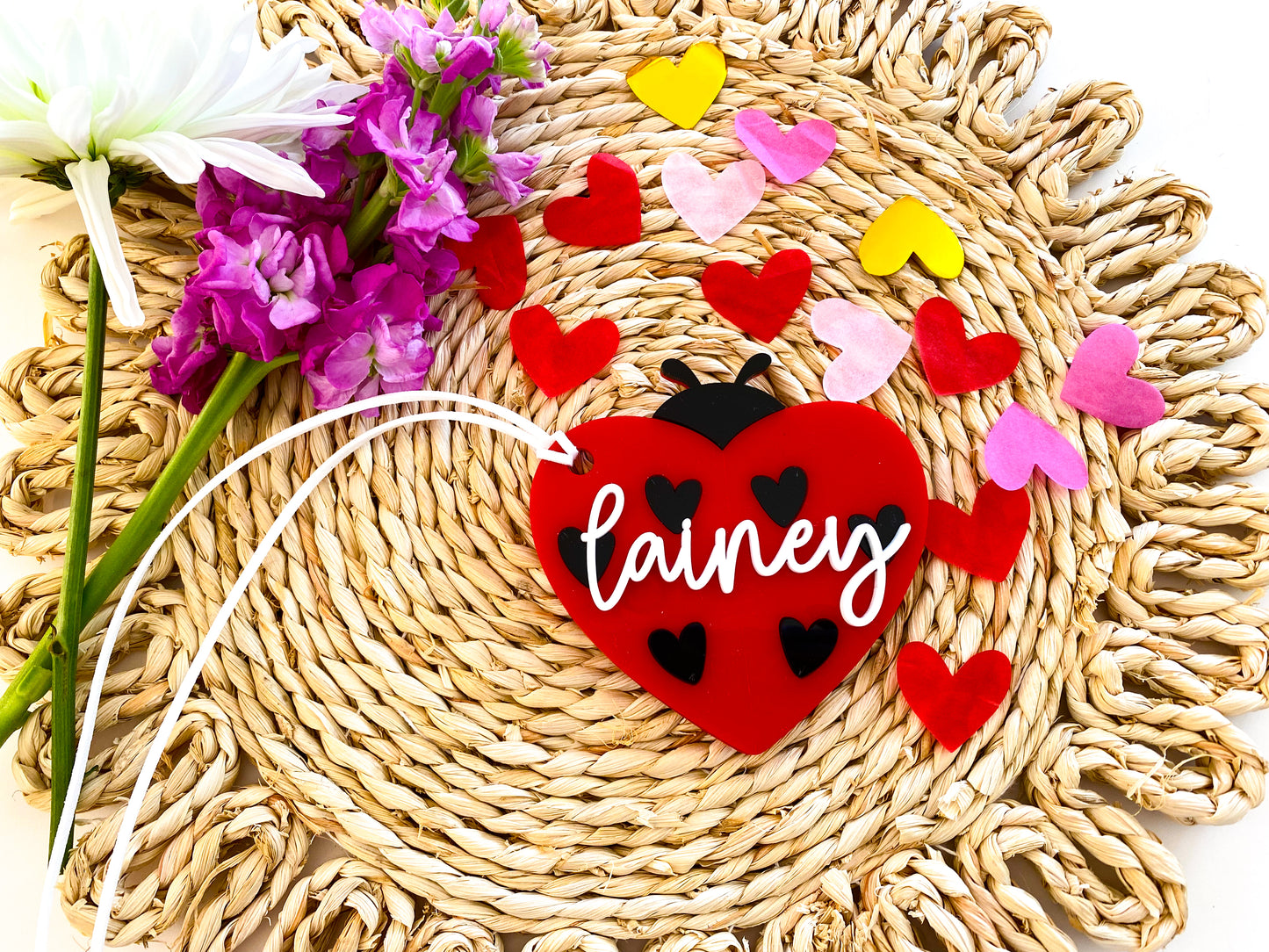 Ladybug Heart Valentine Tag