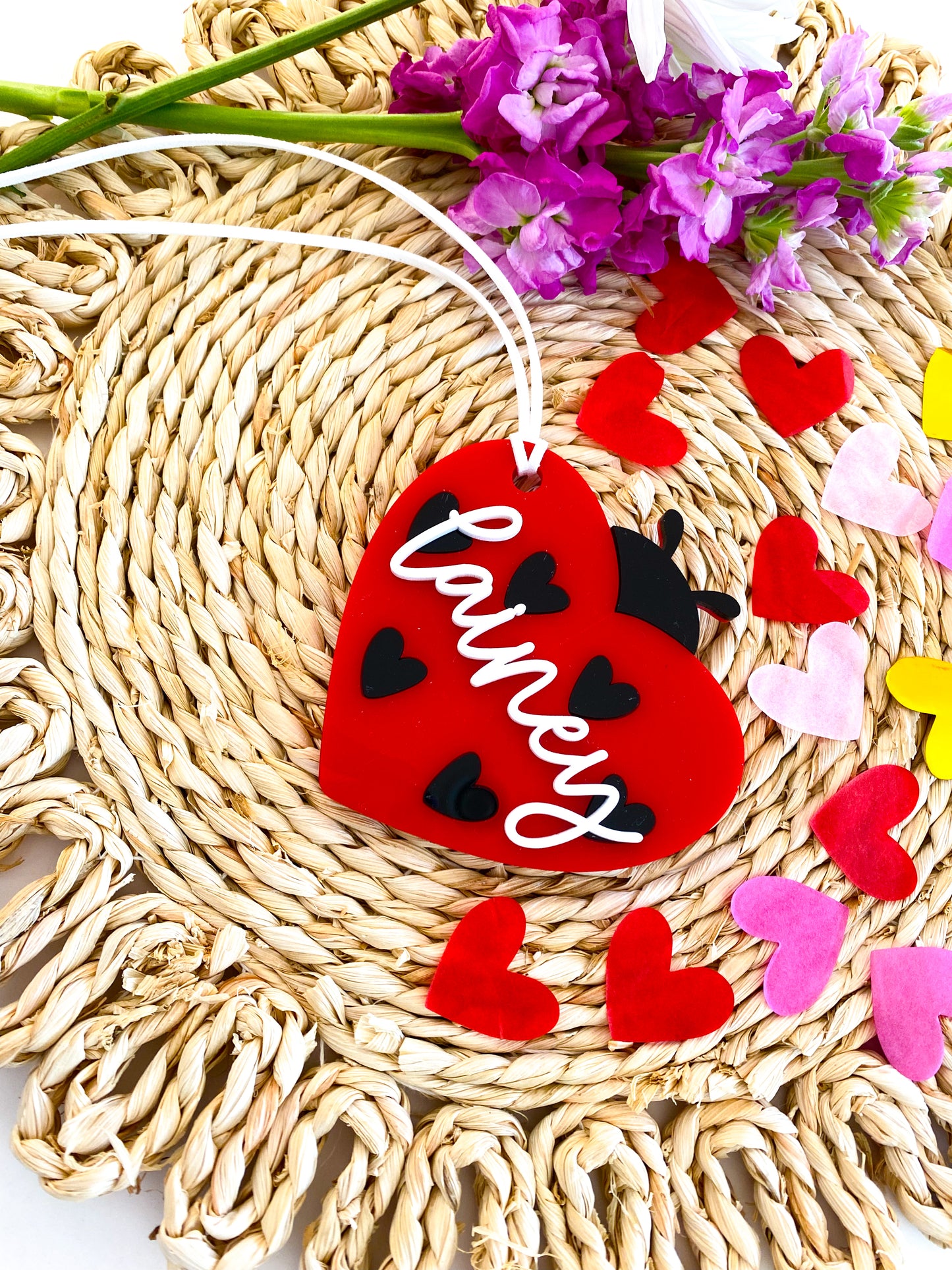 Ladybug Heart Valentine Tag