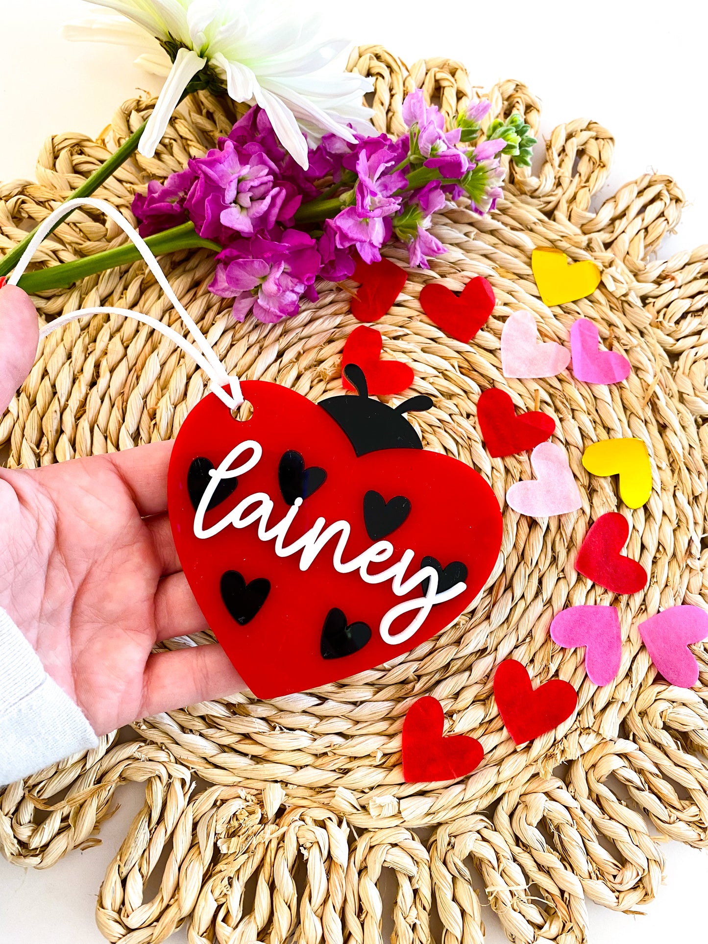Ladybug Heart Valentine Tag