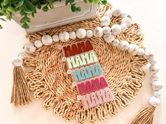 Mama Acrylic Checkered Keychain