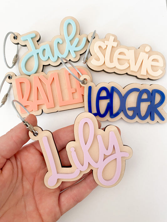 Personalized Wooden & Acrylic Name Tag