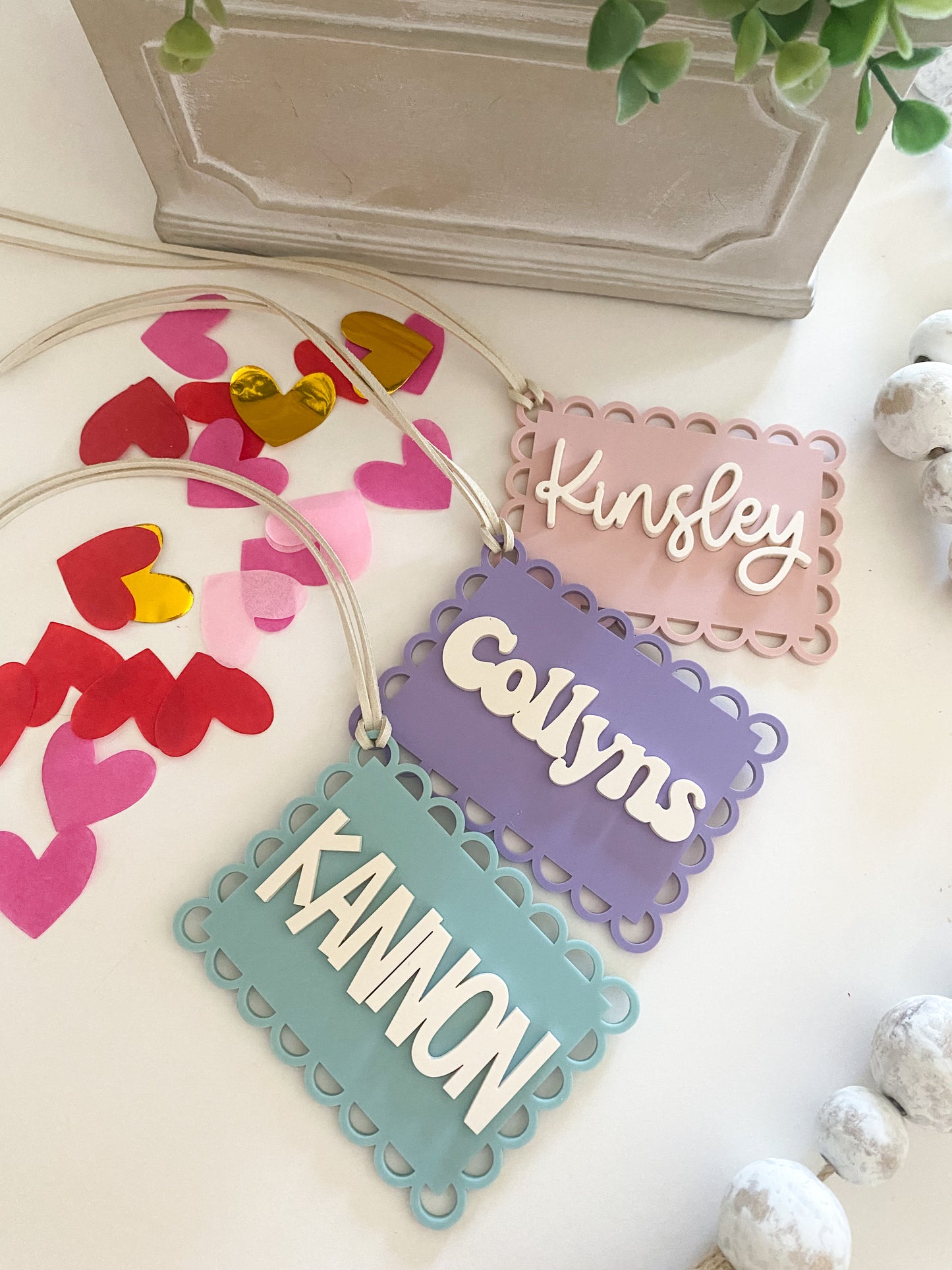 Valentine's Day Scalloped Tags