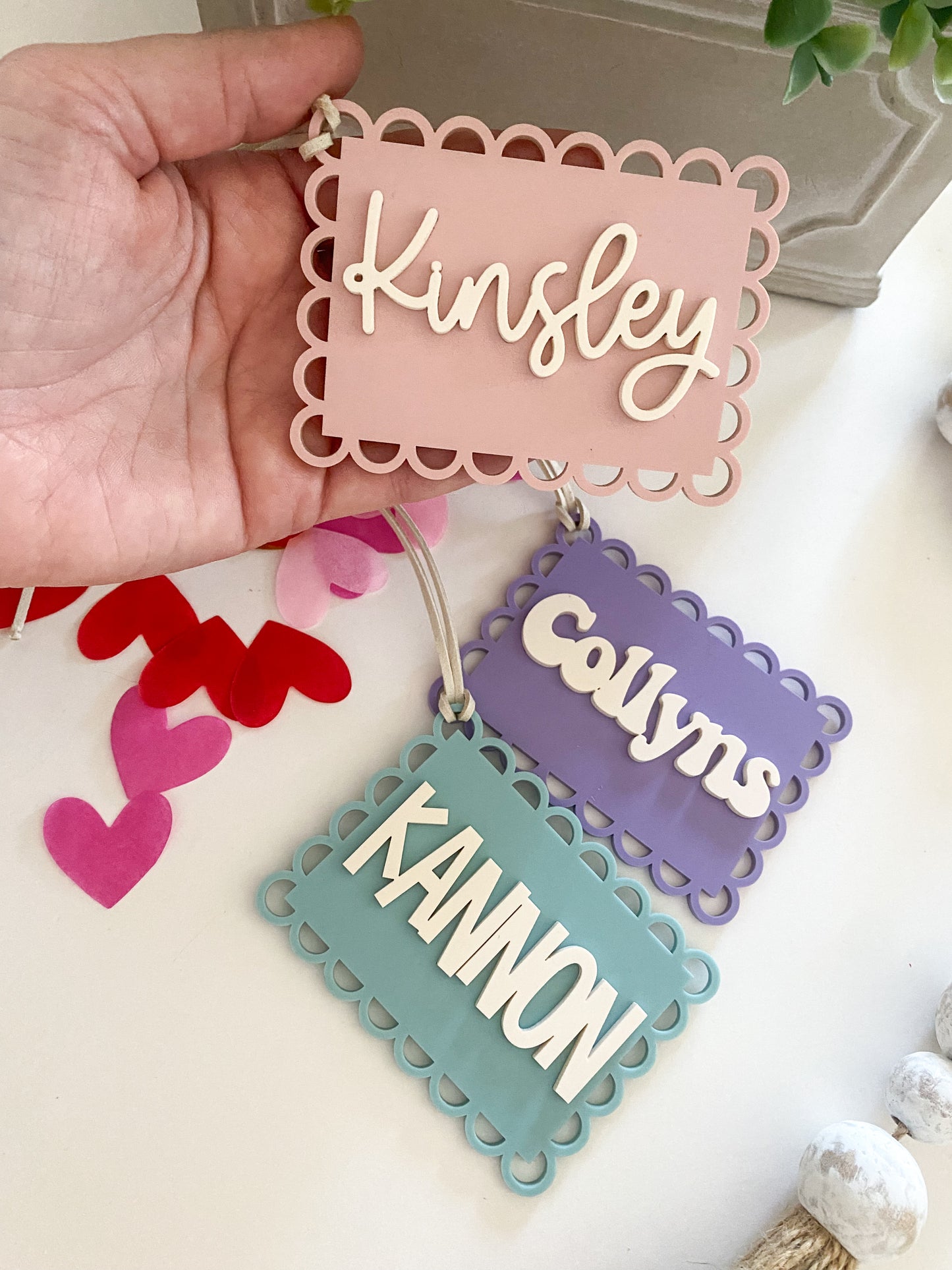 Valentine's Day Scalloped Tags