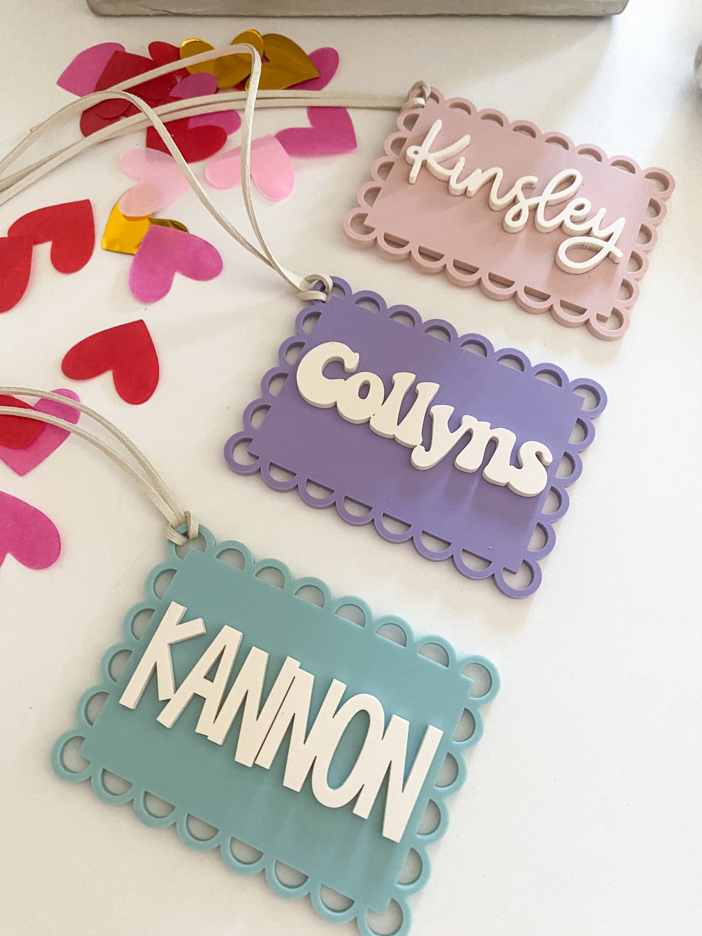 Valentine's Day Scalloped Tags