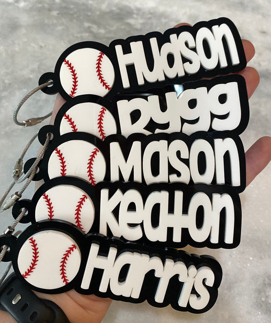 Custom Baseball Name Keychains