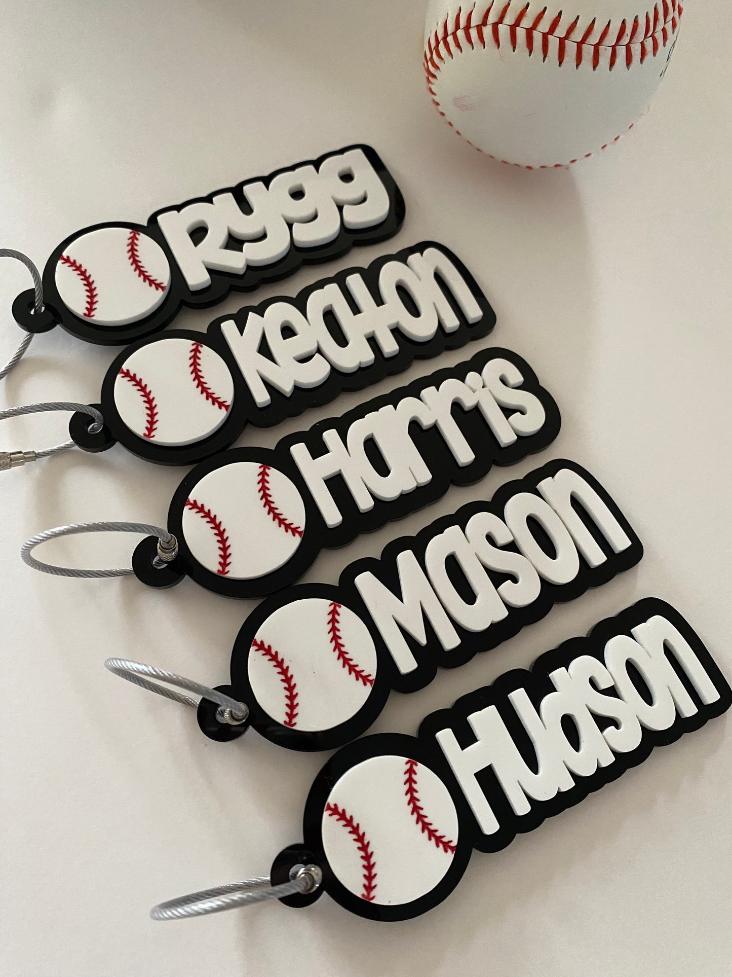 Custom Baseball Name Keychains