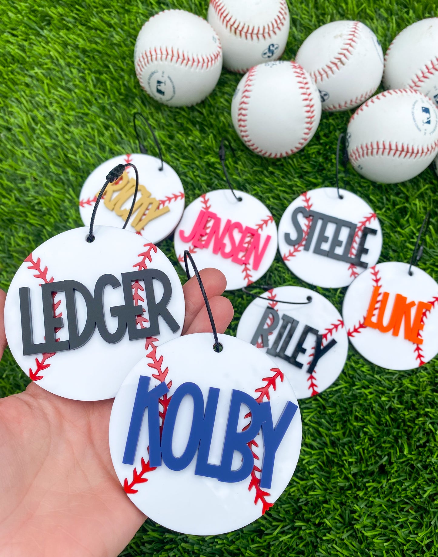 Baseball Name Keychains