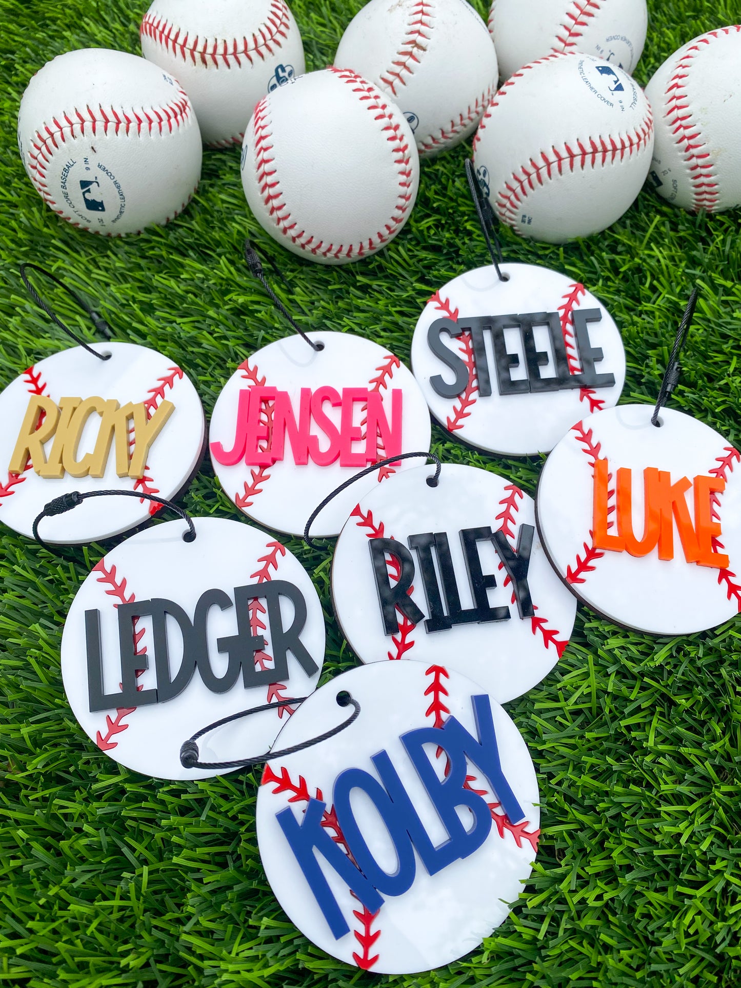 Baseball Name Keychains