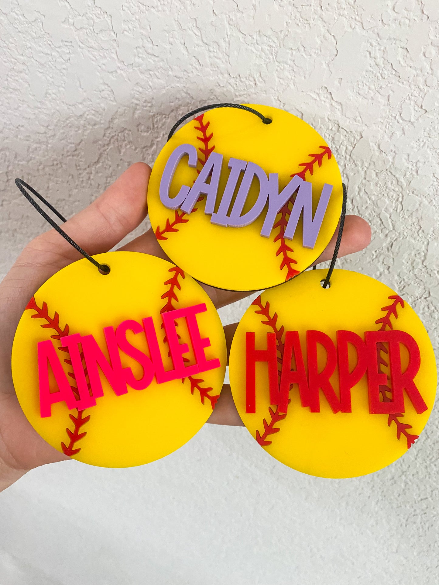 Softball Name Keychain