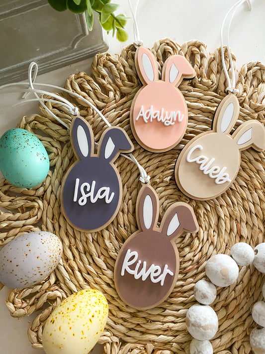 Custom Easter Bunny Ear Egg Tag