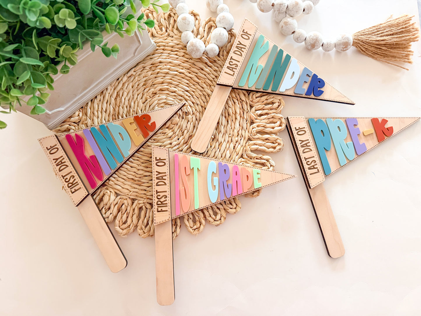 First Day of School Pennant Flags
