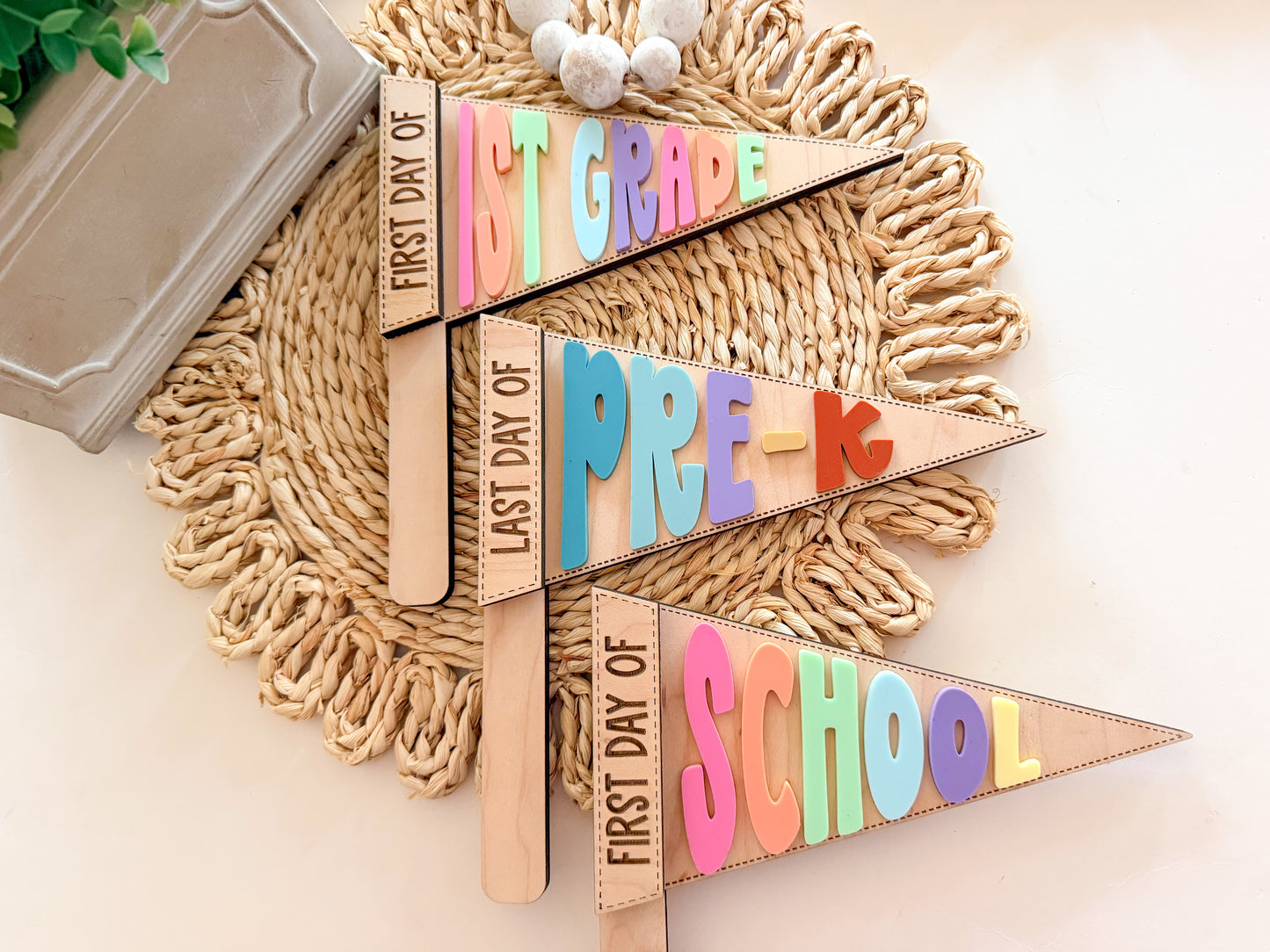 First Day of School Pennant Flags
