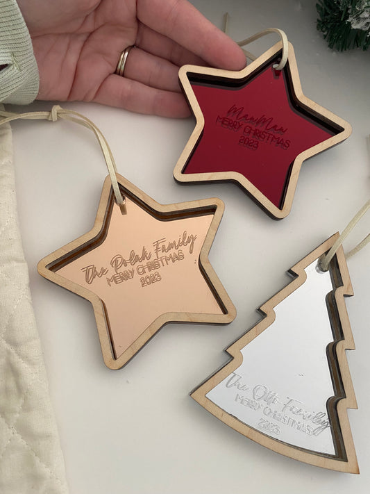 Christmas Star and Tree Family Keepsake Ornament