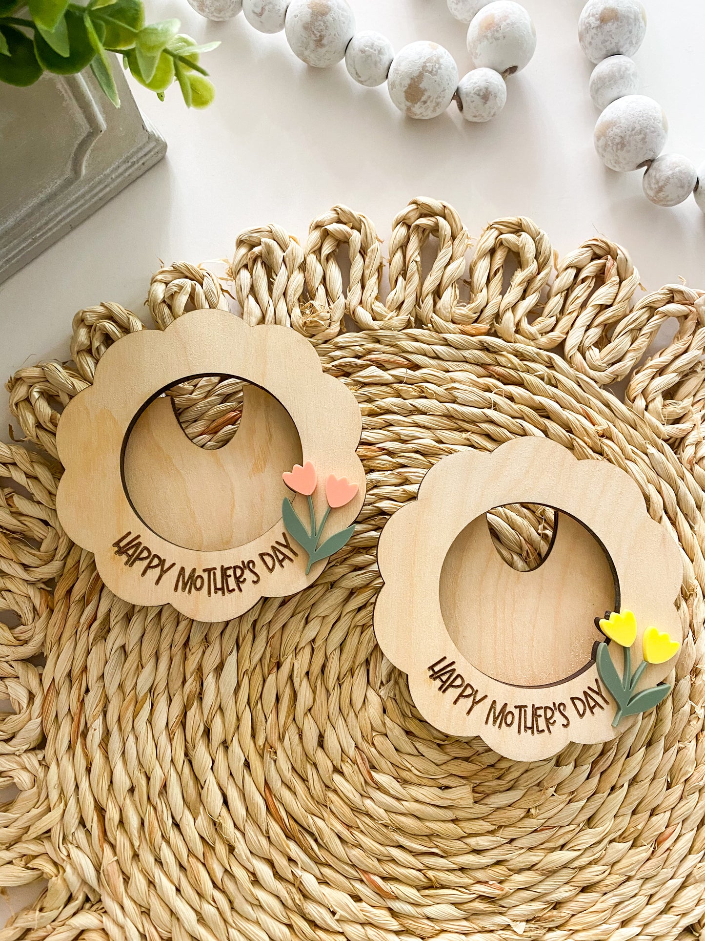 Mother's Day Round Photo Magnet Flowers