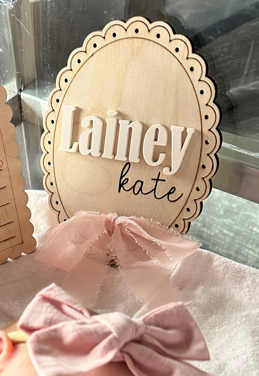 Elegant Scalloped Baby Announcement