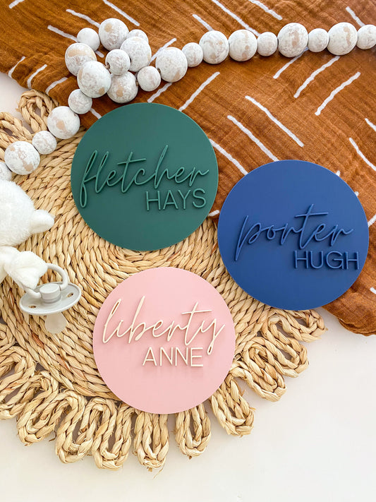 Acrylic Baby Name Announcement Sign