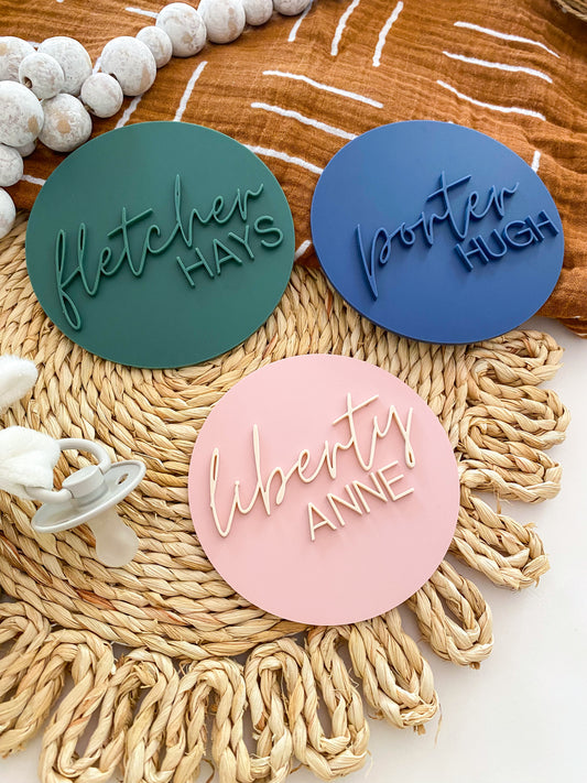 Acrylic Baby Name Announcement Sign