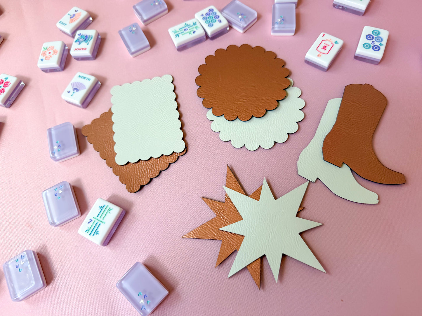 Leather Mahjong Tile Discard Mat