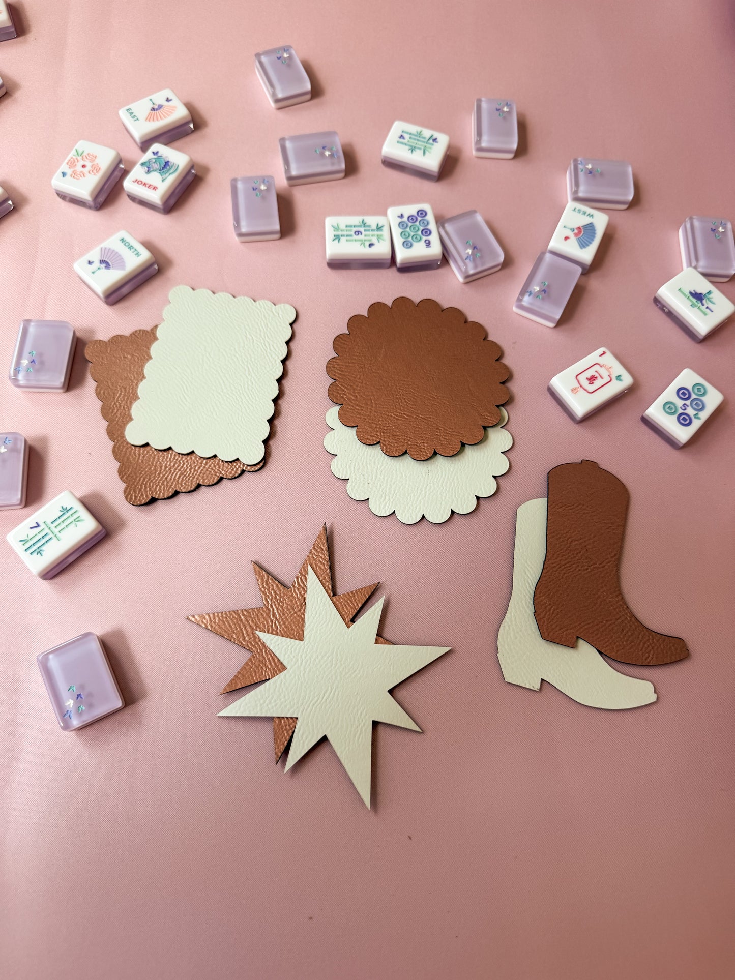 Leather Mahjong Tile Discard Mat