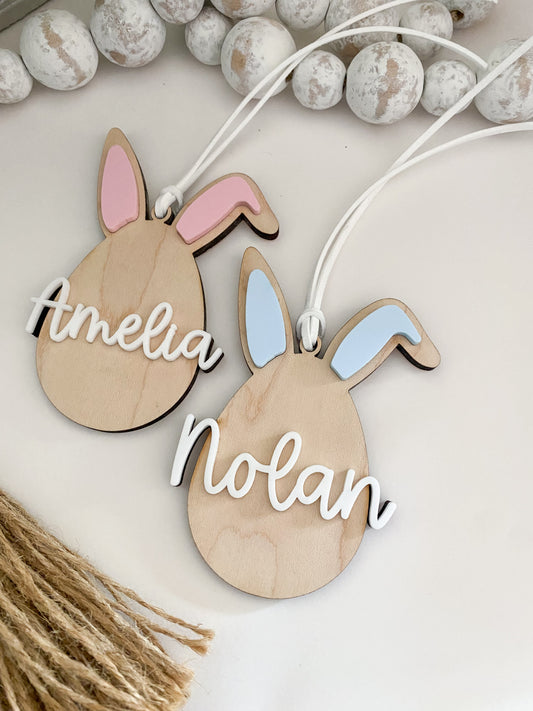 Easter Bunny Ear Egg Basket Tag
