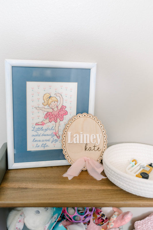 Elegant Scalloped Baby Announcement