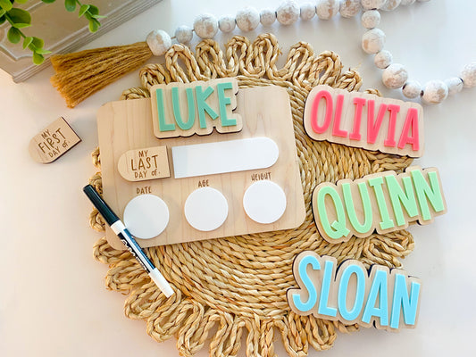 Small Personalized Interchangeable First & Last Day of School Sign