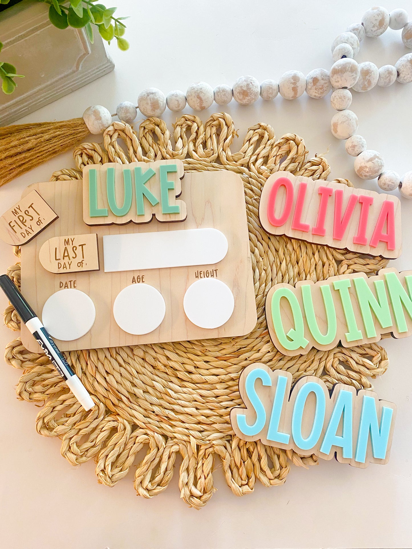 Small Personalized Interchangeable First & Last Day of School Sign