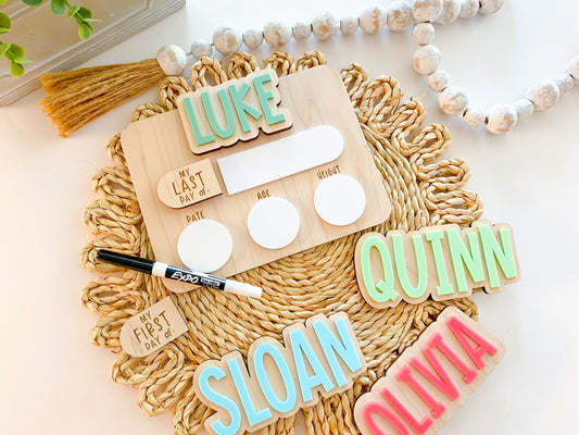 Small Personalized Interchangeable First & Last Day of School Sign